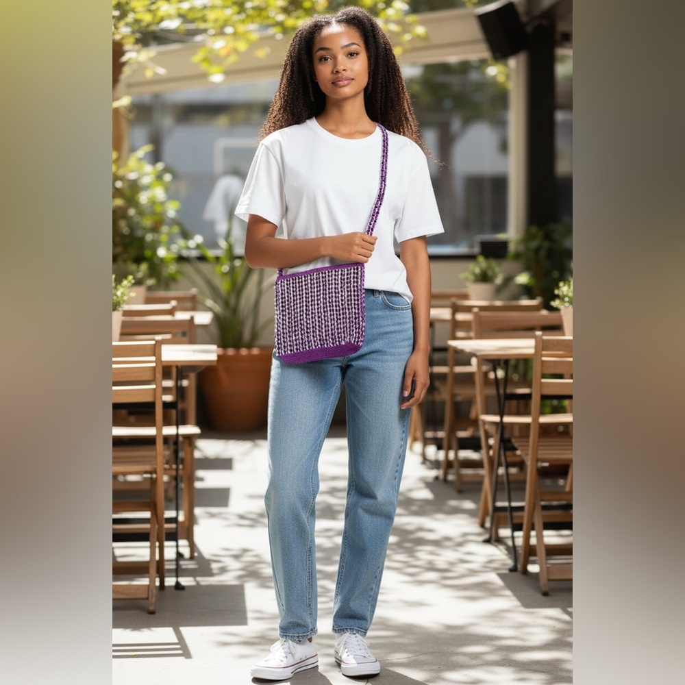 Purple Bottle Cap Shoulder Purse